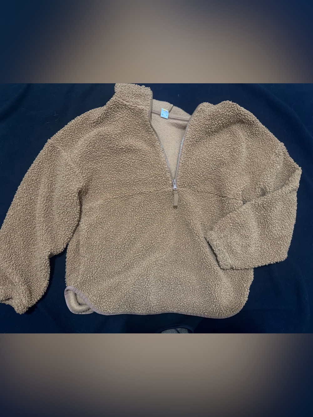 Old Navy womens Teddy Fleece Half-Zip Pullover - Tan XS petite